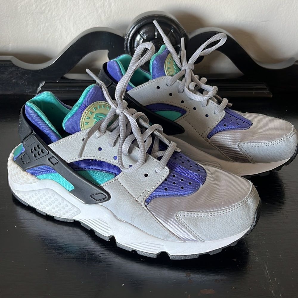 Nike Air Huarache Gray/aqua [634835-008] Women Sneakers